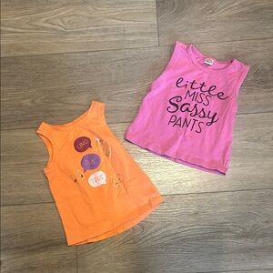 Cat & Jack Orange and Purple Tank Tops Size 18-24 months